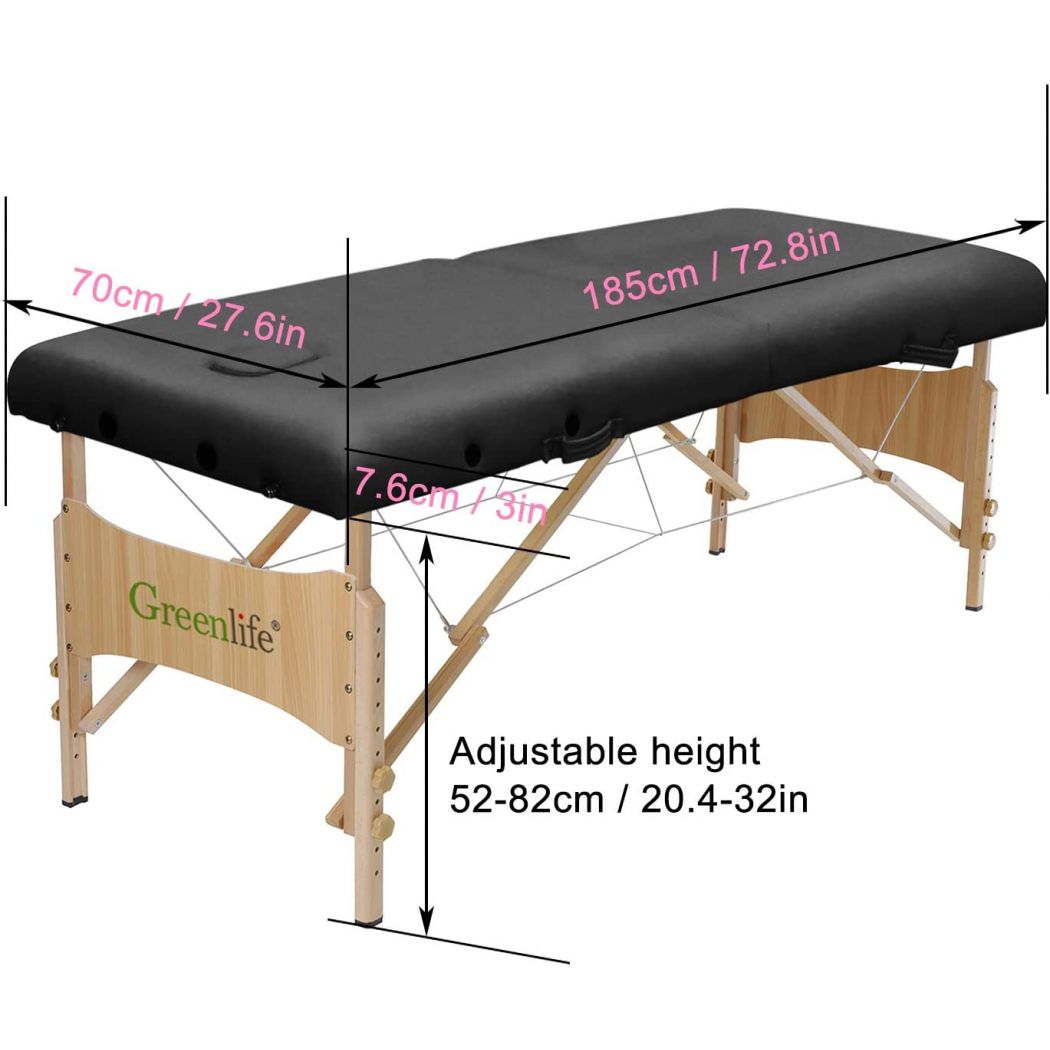 Beauty Salon Adjustable Double Fold Facial Massage Table 